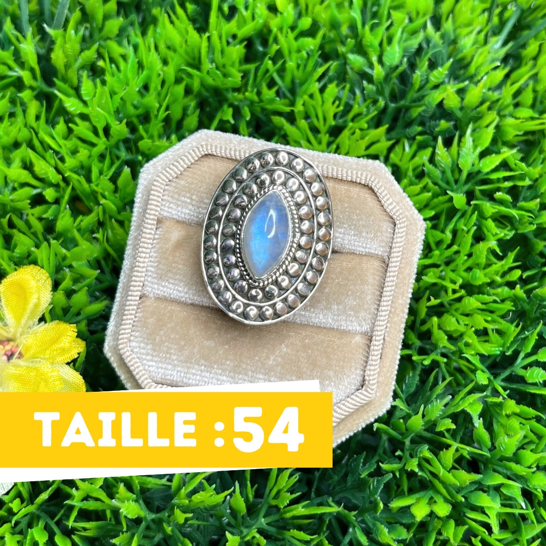 Bague Pierre de Lune Blue Fire #116