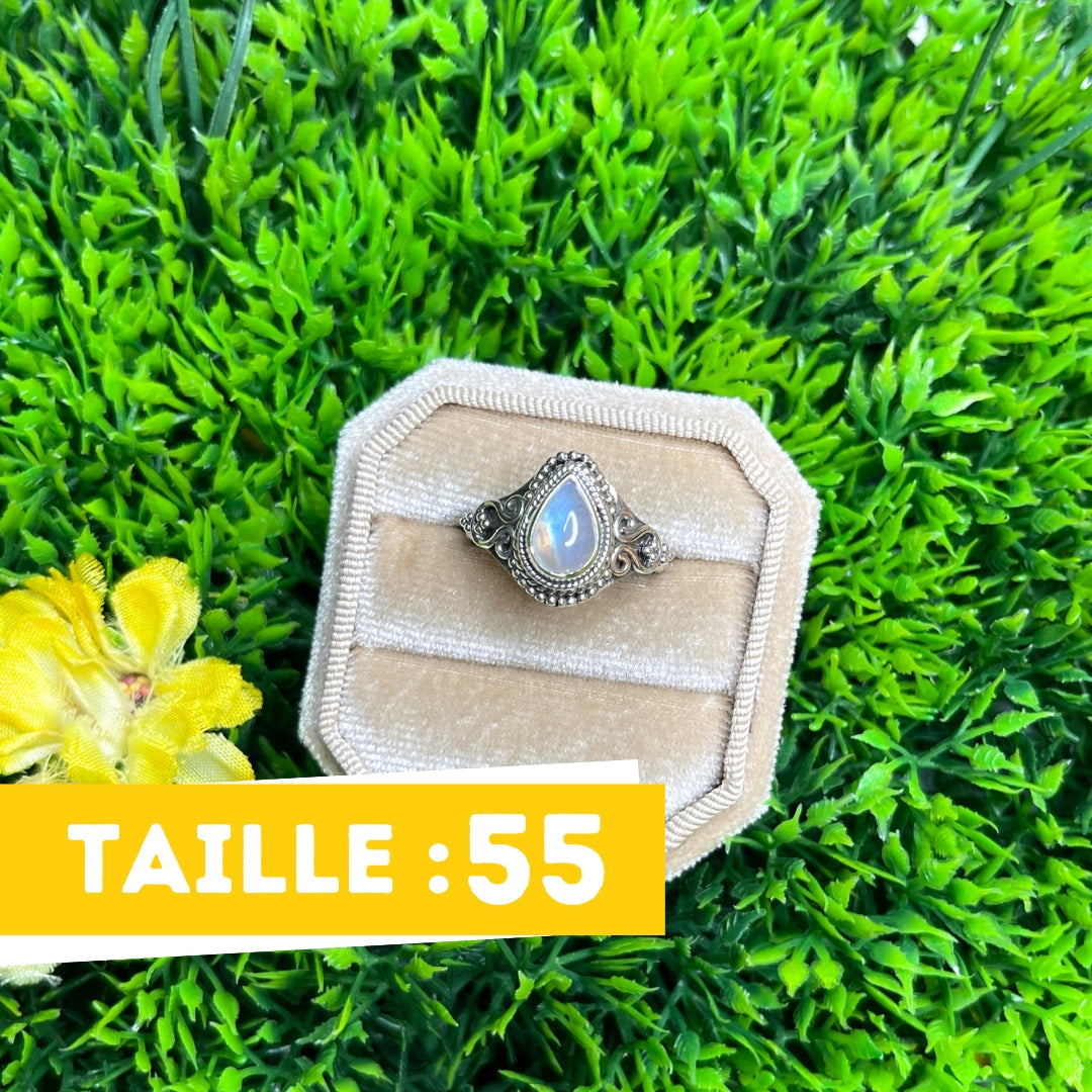 Bague Pierre de Lune Blue Fire #107