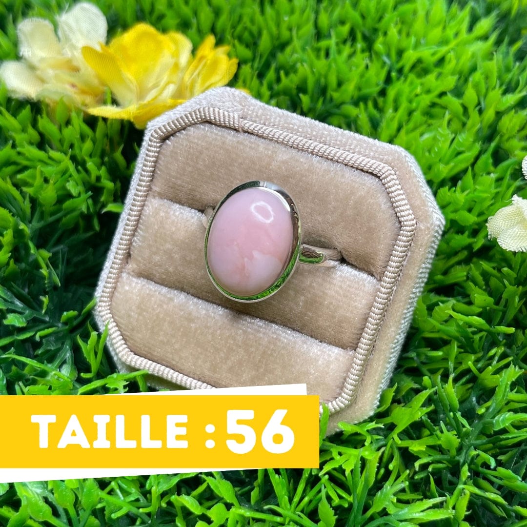 Bague Argent Opale Rose #31