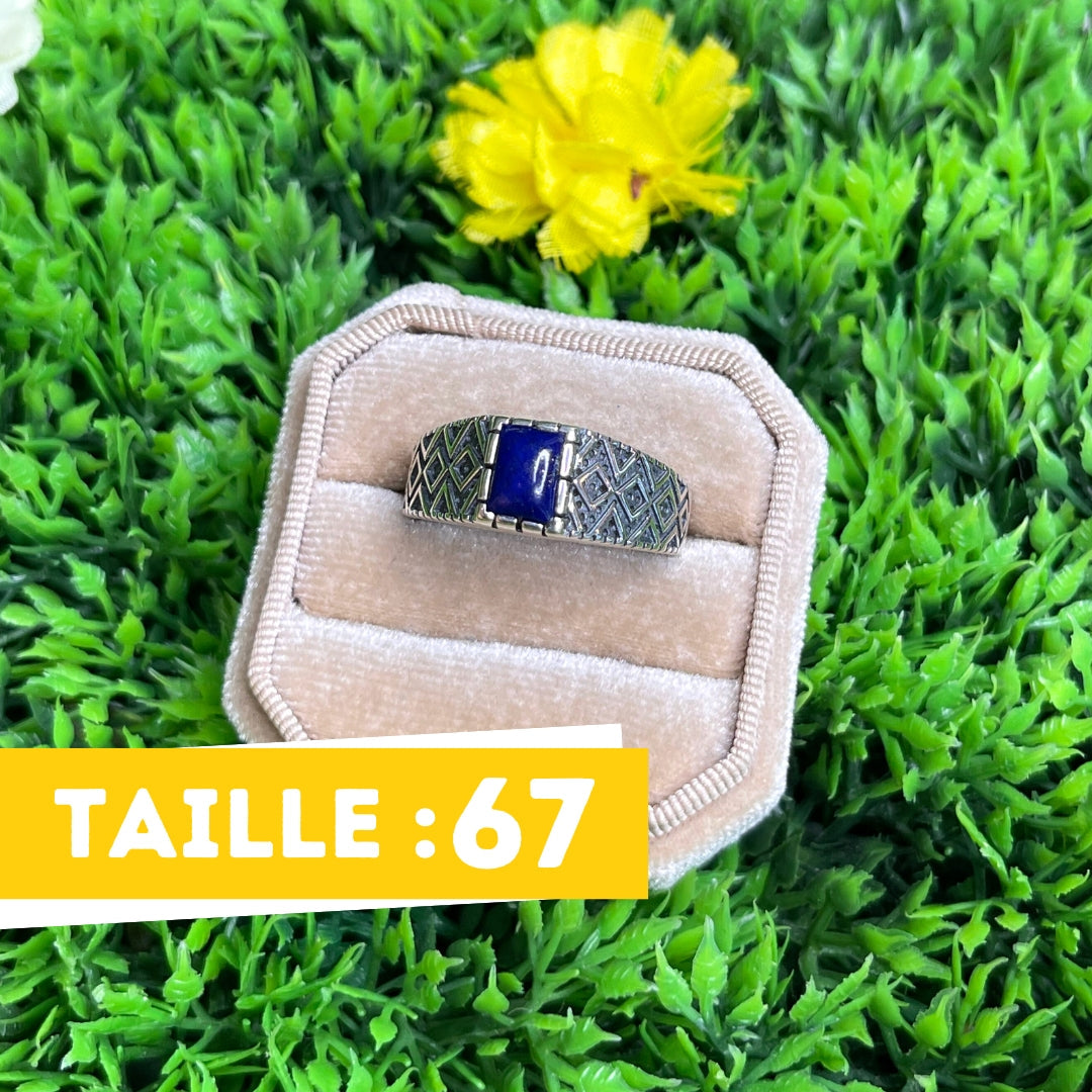 Chevalière Argent Lapis Lazuli Losange #1