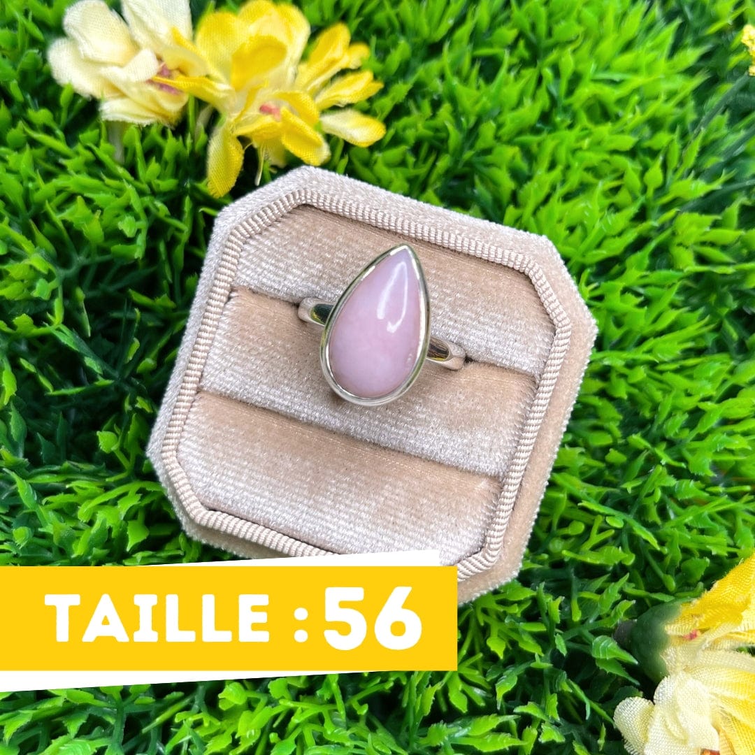 Bague Argent Opale Rose #55