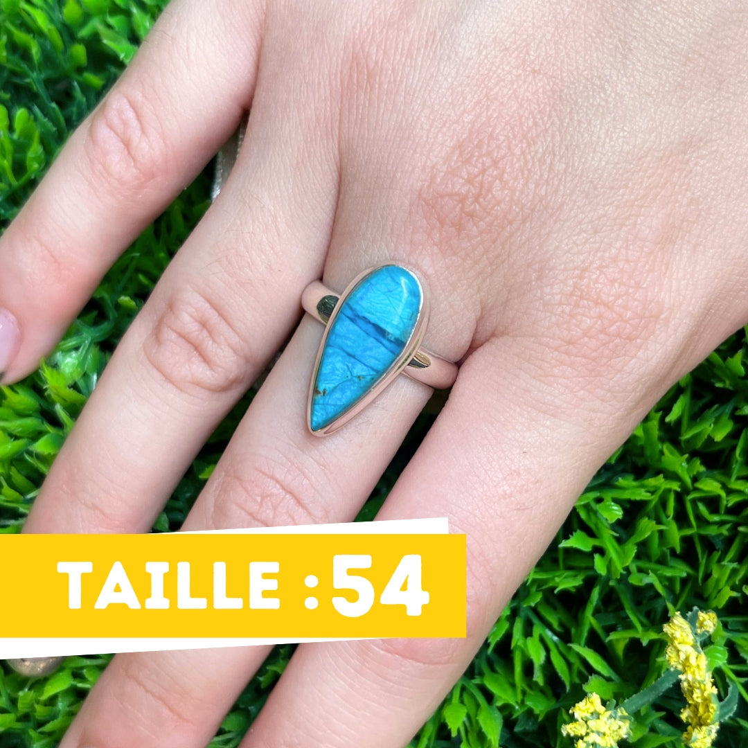 Bague Opale Bleue du Pérou #27