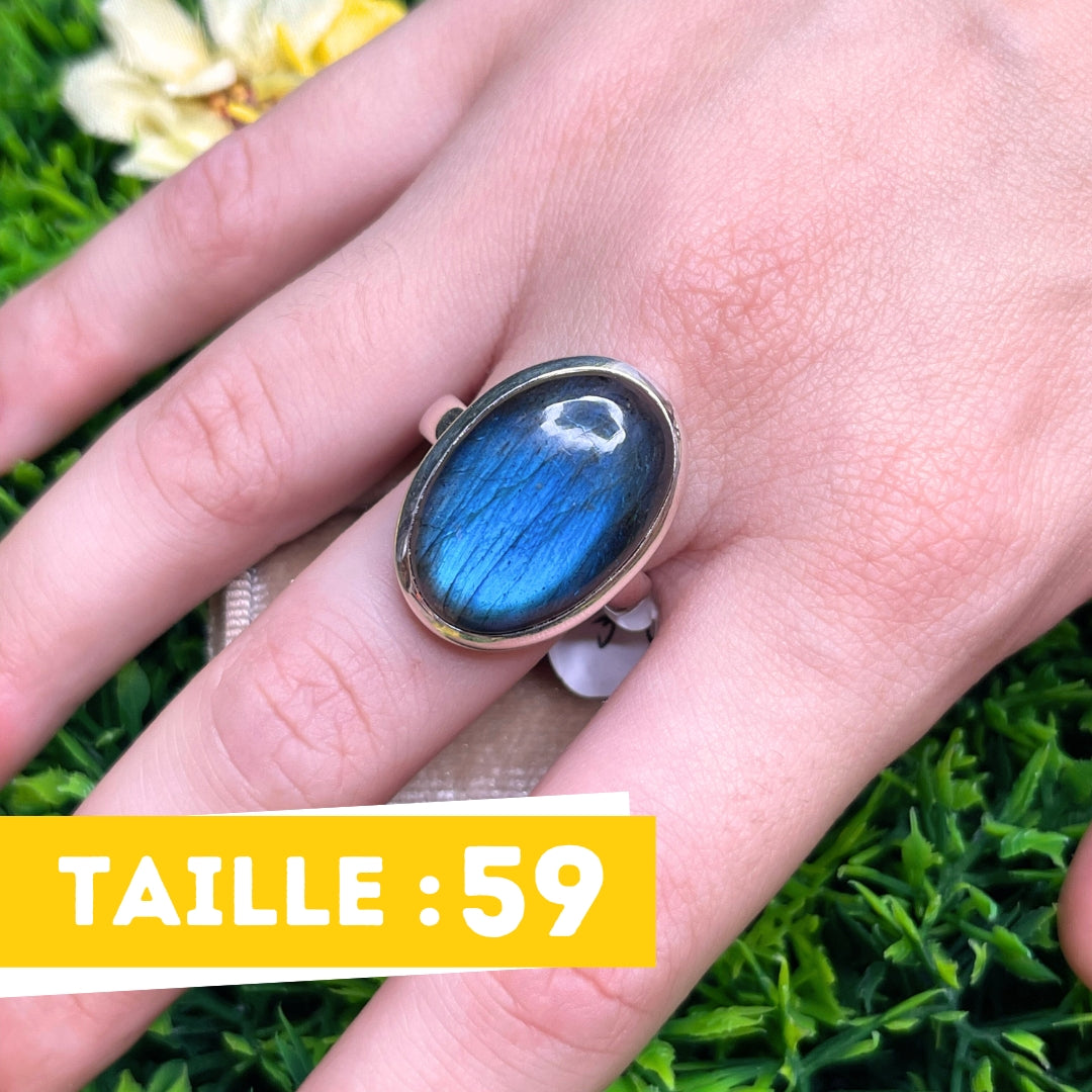 Bague Argent Labradorite Bluefire #48