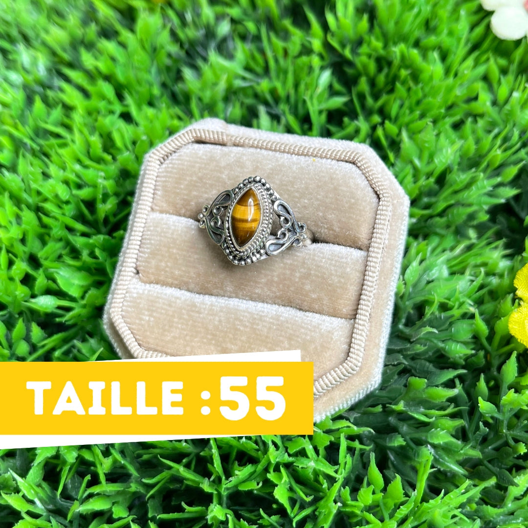 Bague Argent 925 Oeil de Tigre #33