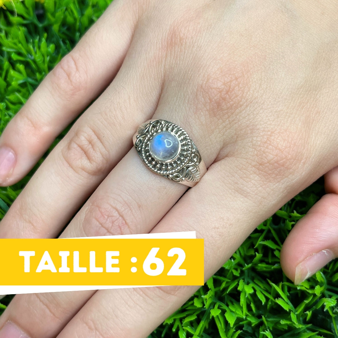 Bague Pierre de Lune Blue Fire #98