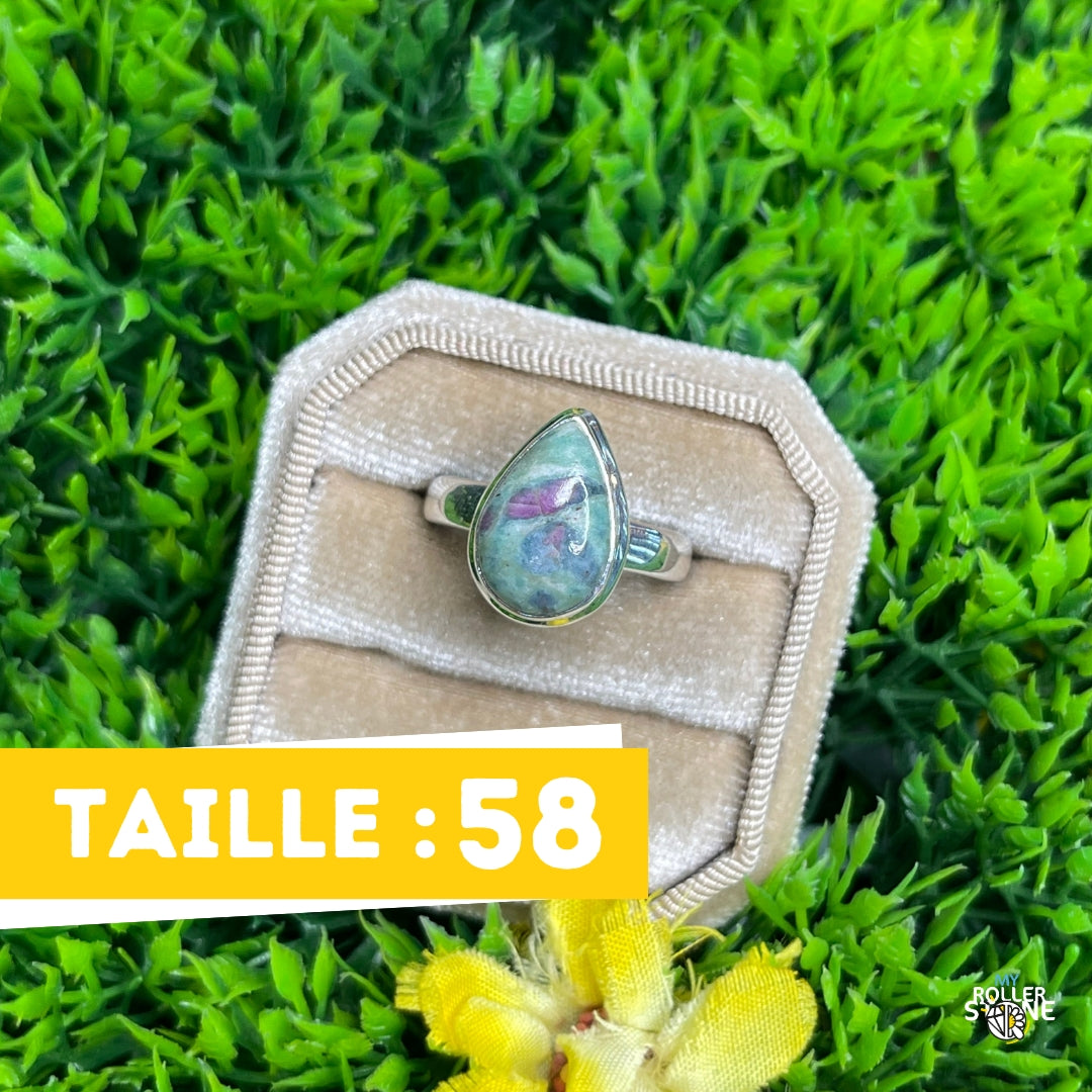 Bague Argent Rubis Fuchsite #11