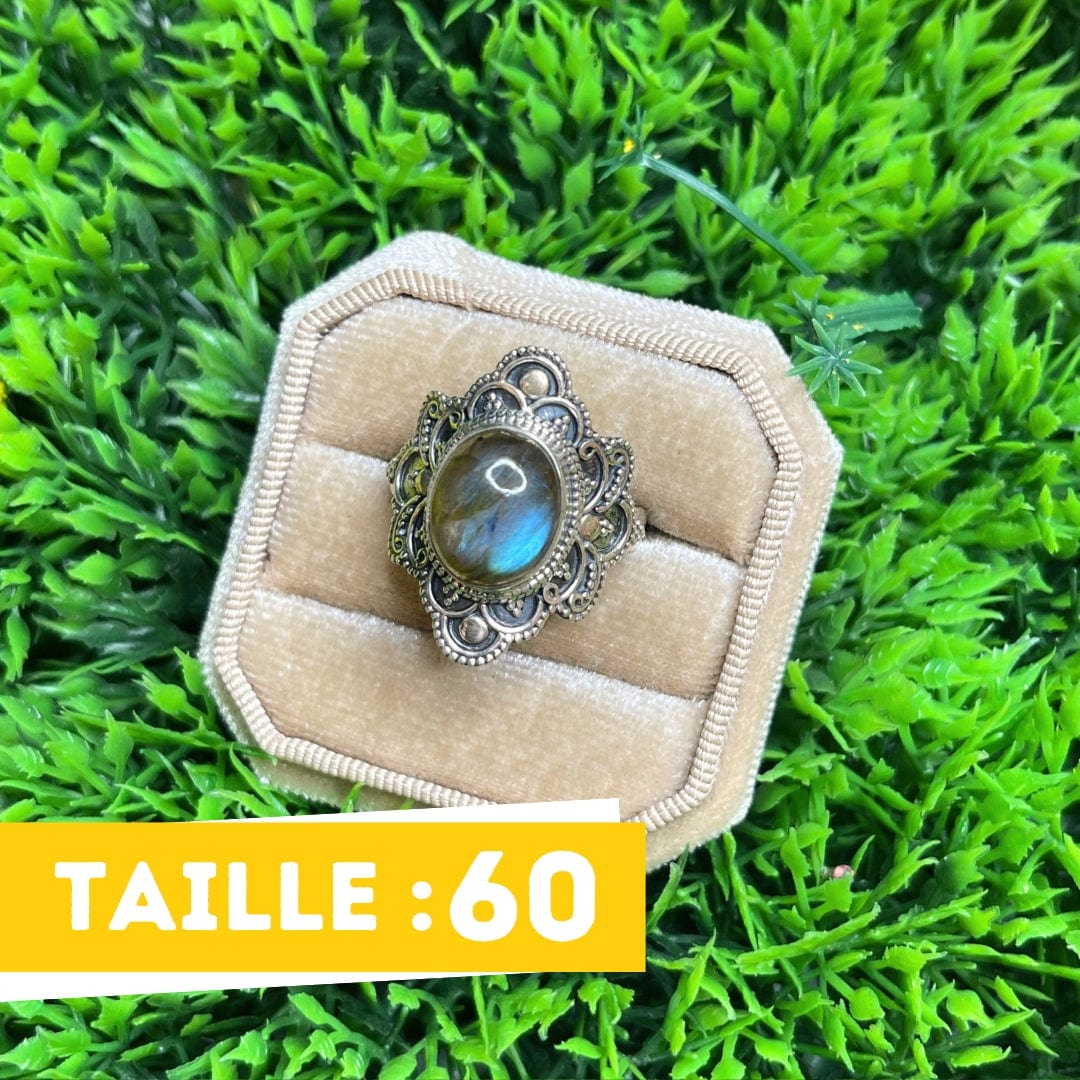 Bague Argent 925 Labradorite Bluefire #40