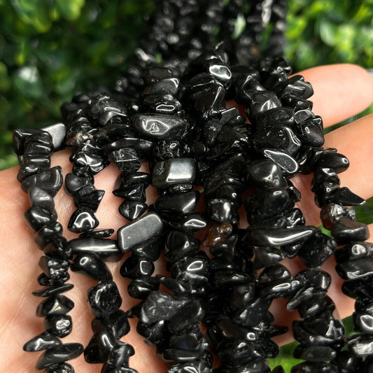 Perles Chips Tourmaline Noire