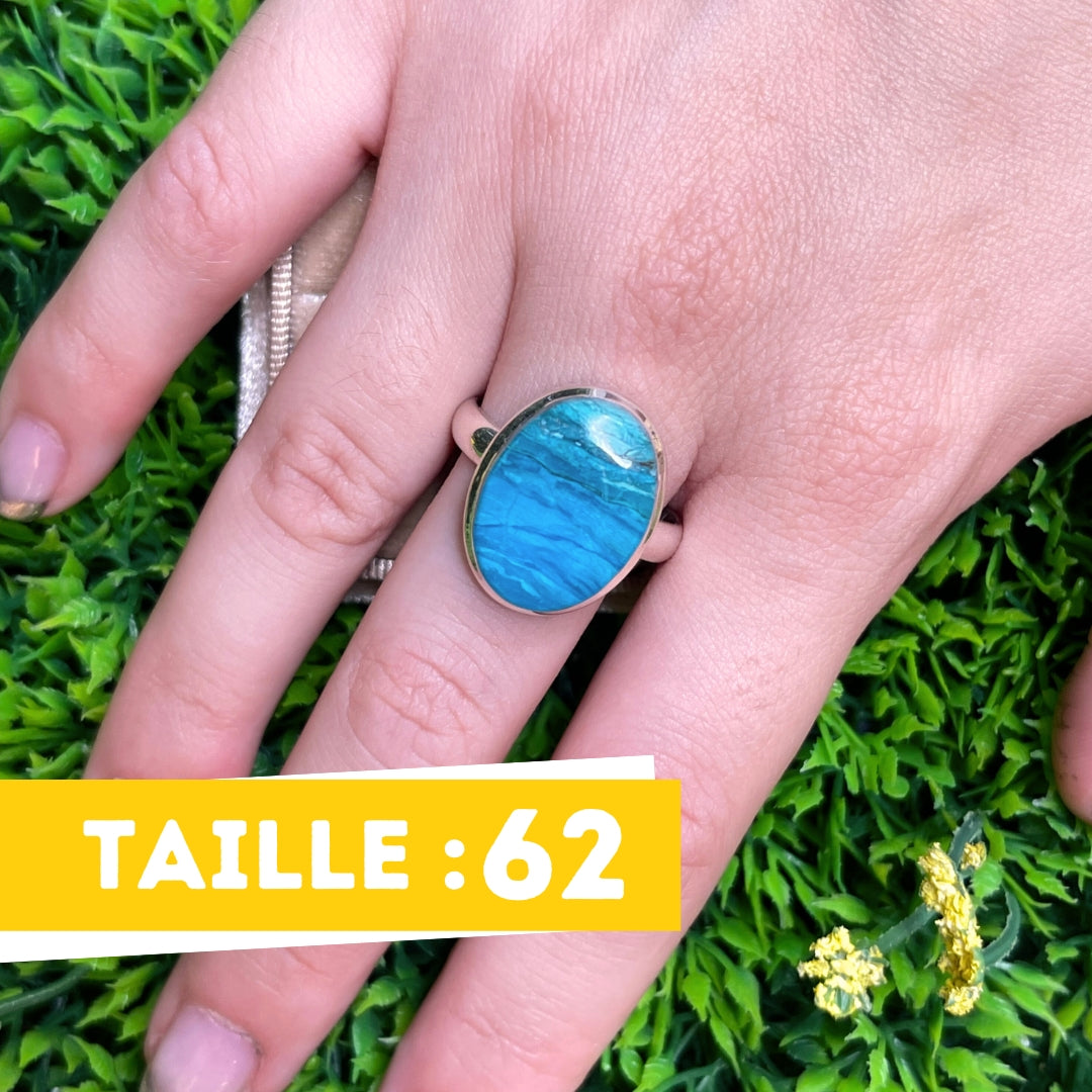 Bague Opale Bleue du Pérou #10