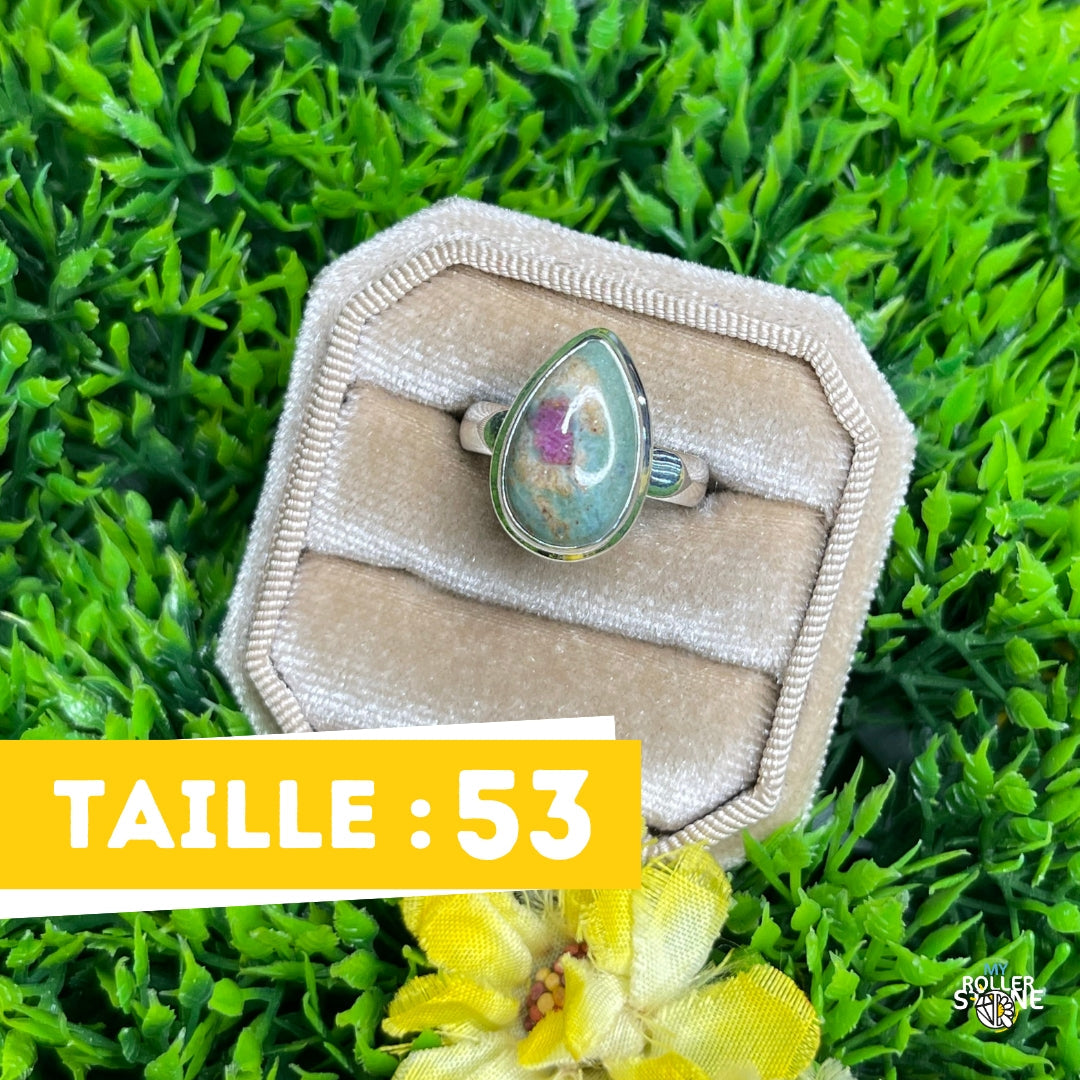 Bague Argent Rubis Fuchsite #6