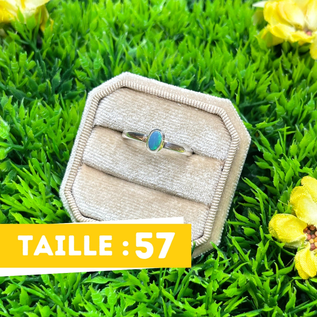 Bague Argent Opale Australienne #7