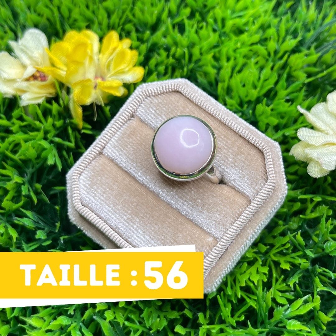 Bague Argent Opale Rose #19