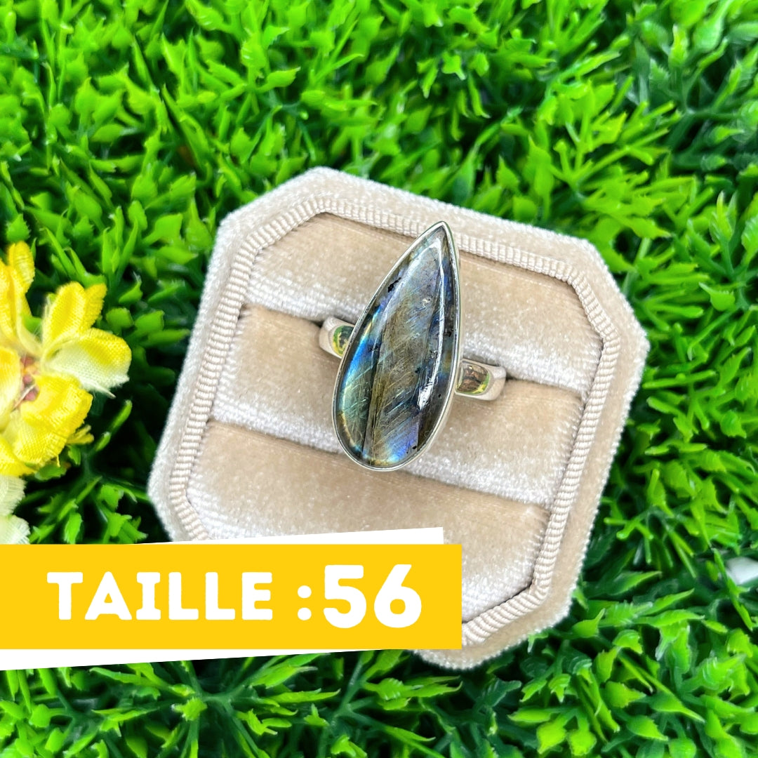 Bague Argent Labradorite Bluefire #125