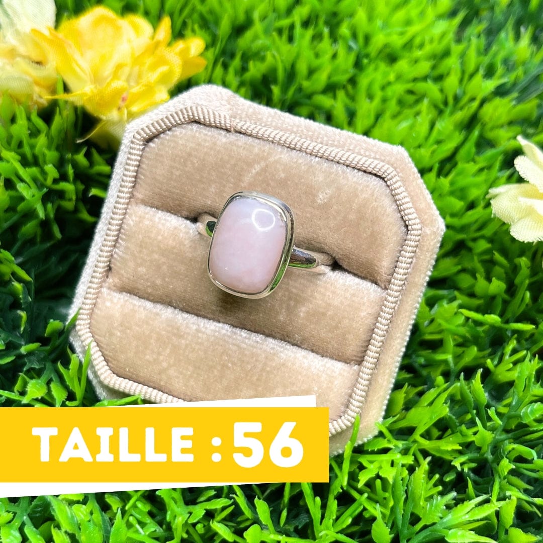 Bague Argent Opale Rose #43