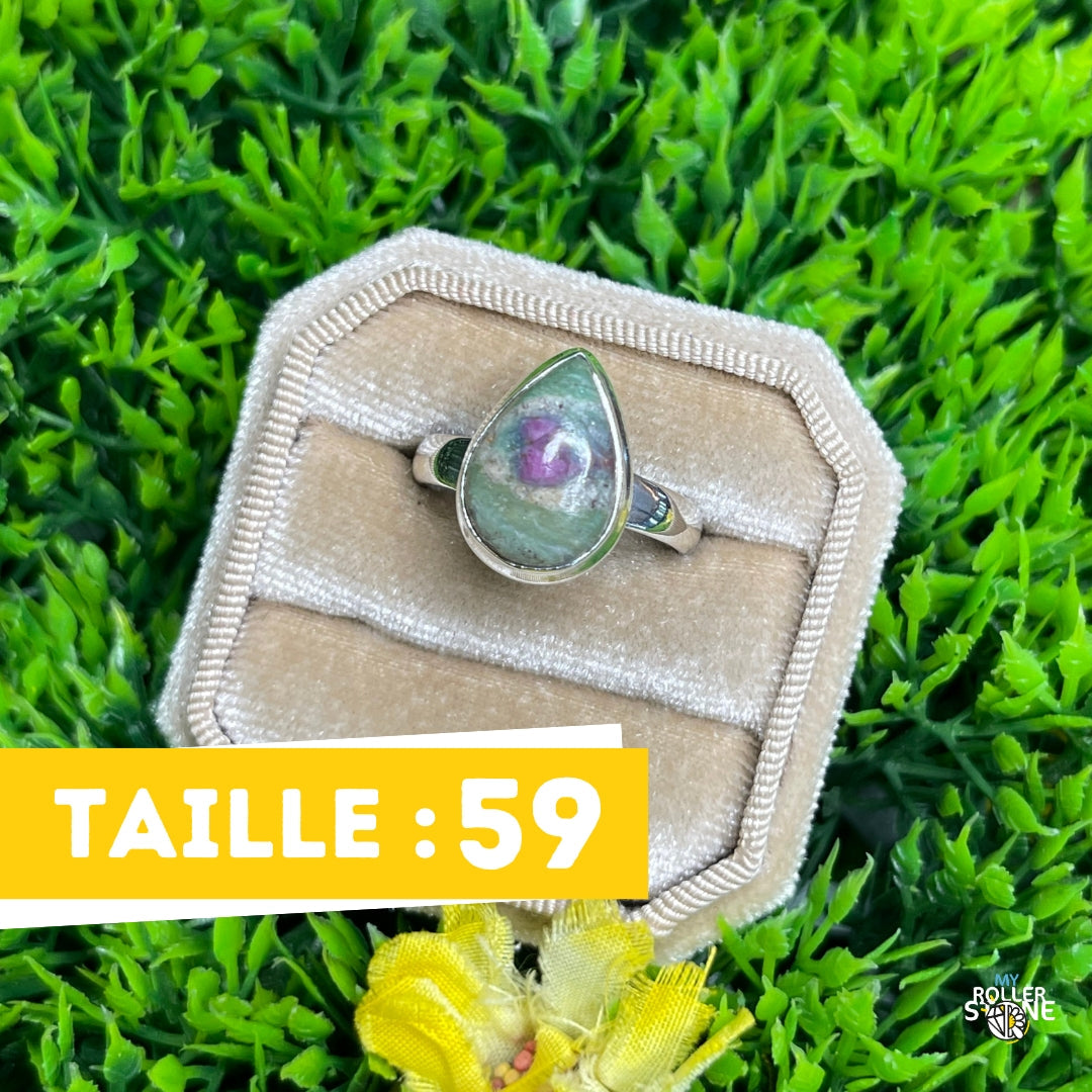 Bague Argent Rubis Fuchsite #27