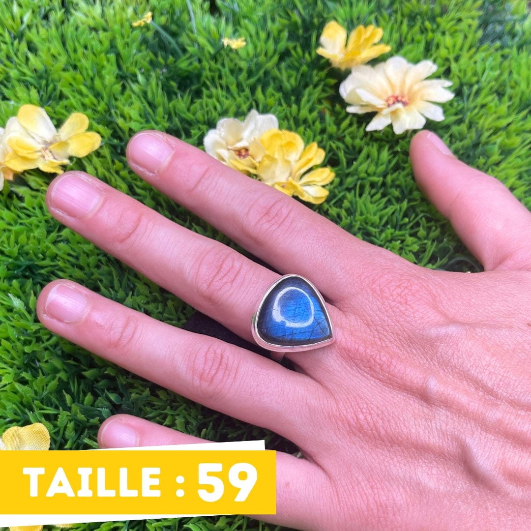 Bague Argent Labradorite Bluefire #13