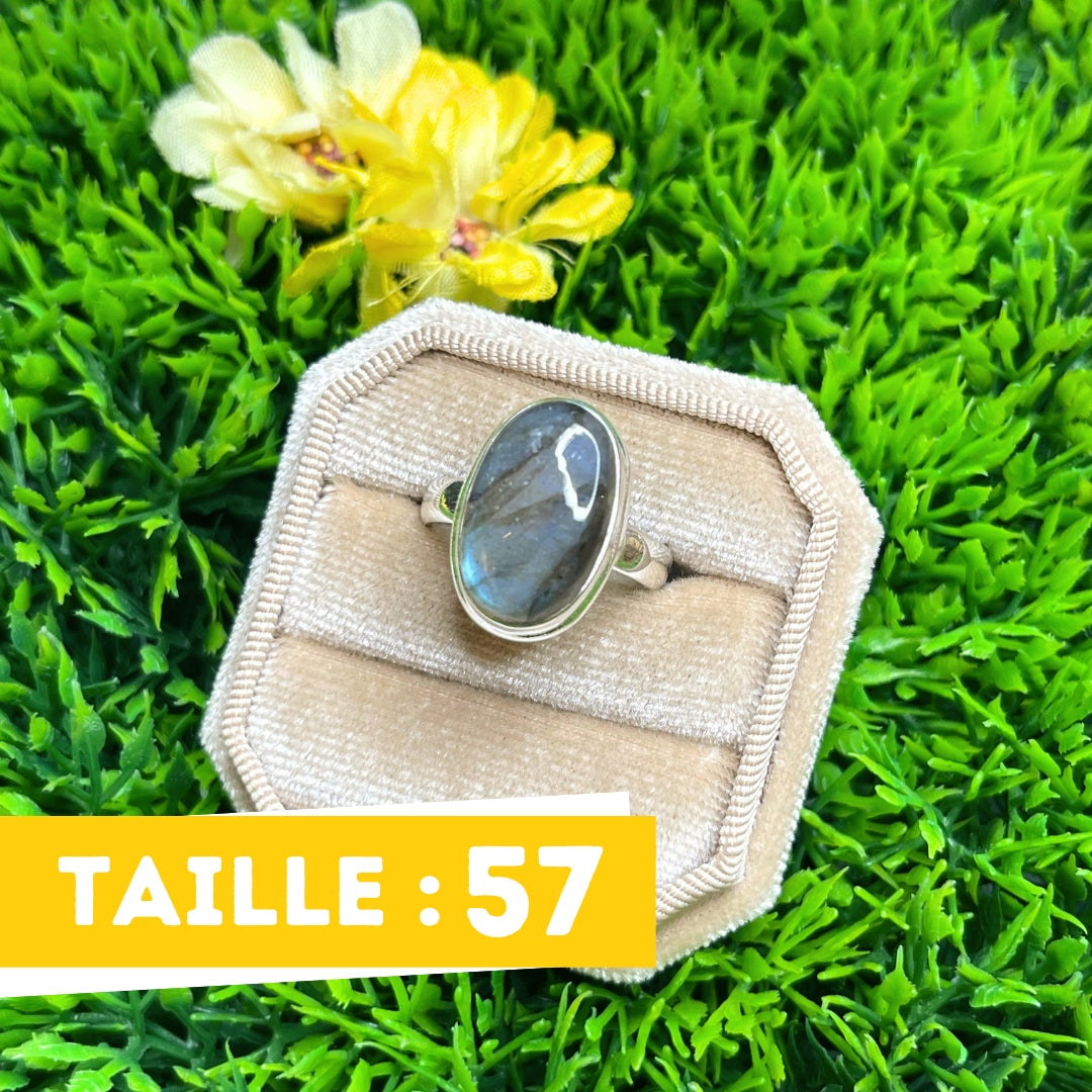 Bague Argent Labradorite Bluefire #73