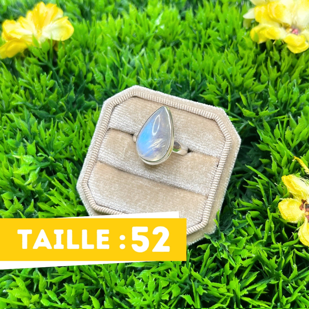 Bague Pierre de Lune Blue Fire #48