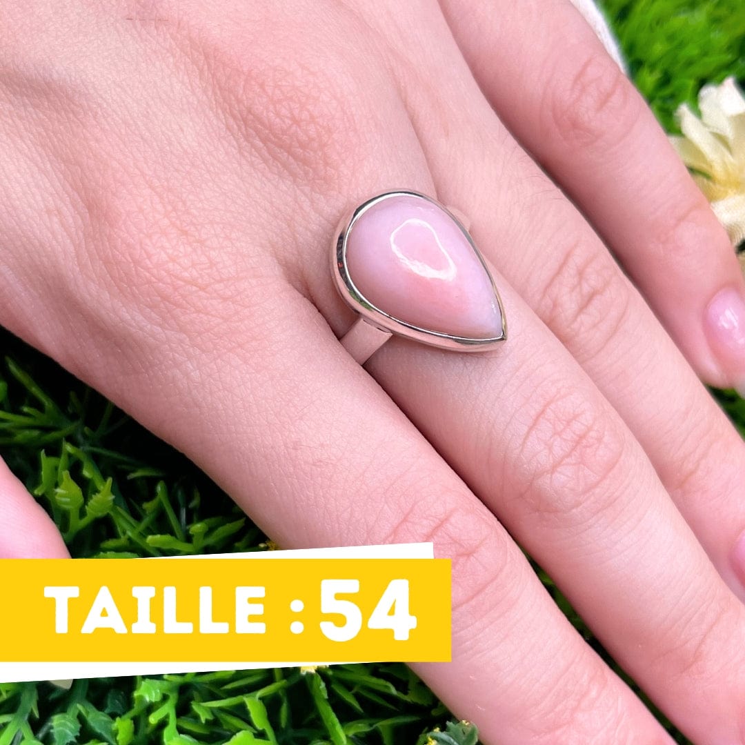 Bague Argent Opale Rose #22