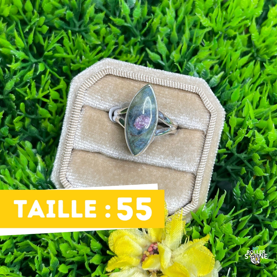 Bague Argent Rubis Fuchsite #9