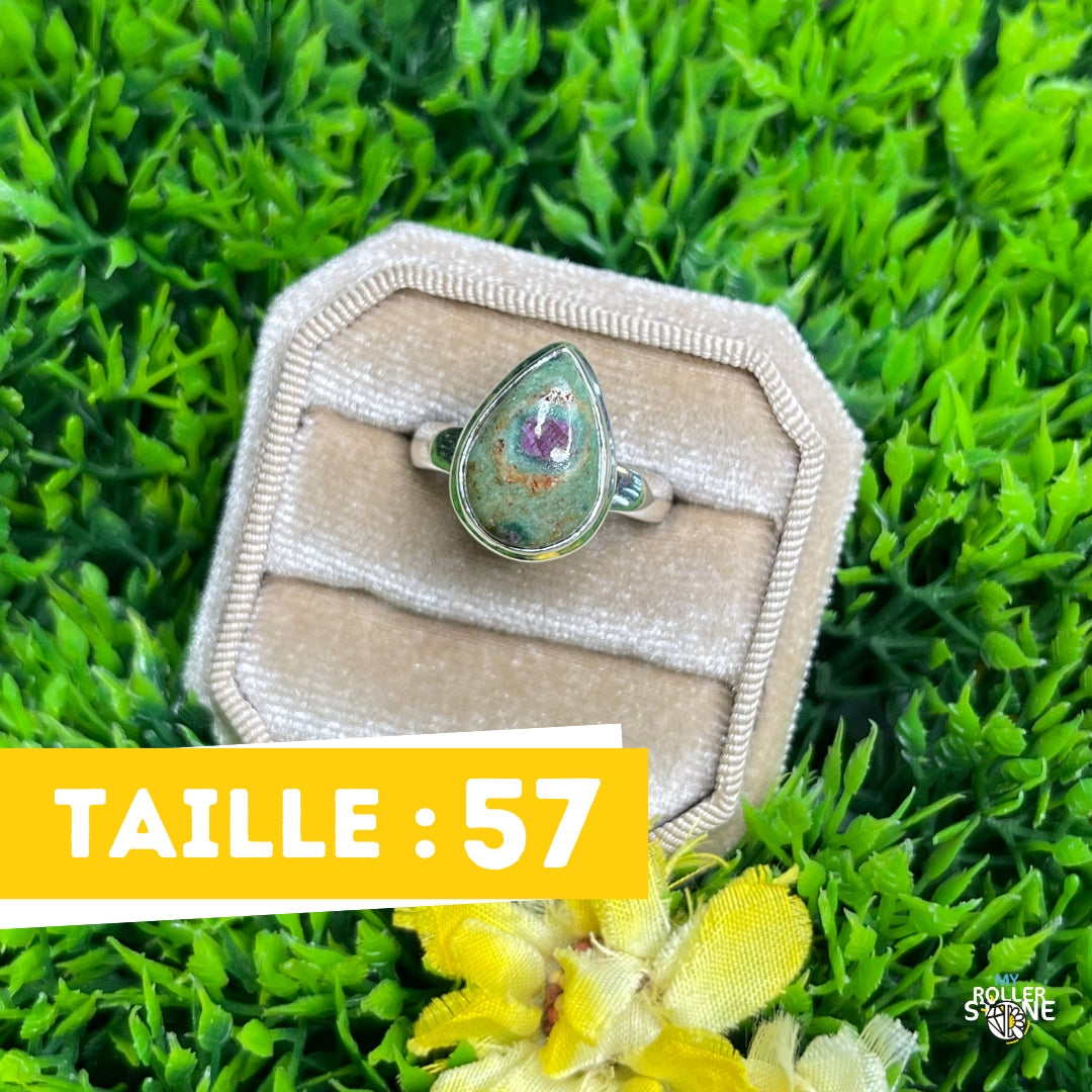 Bague Argent Rubis Fuchsite #1