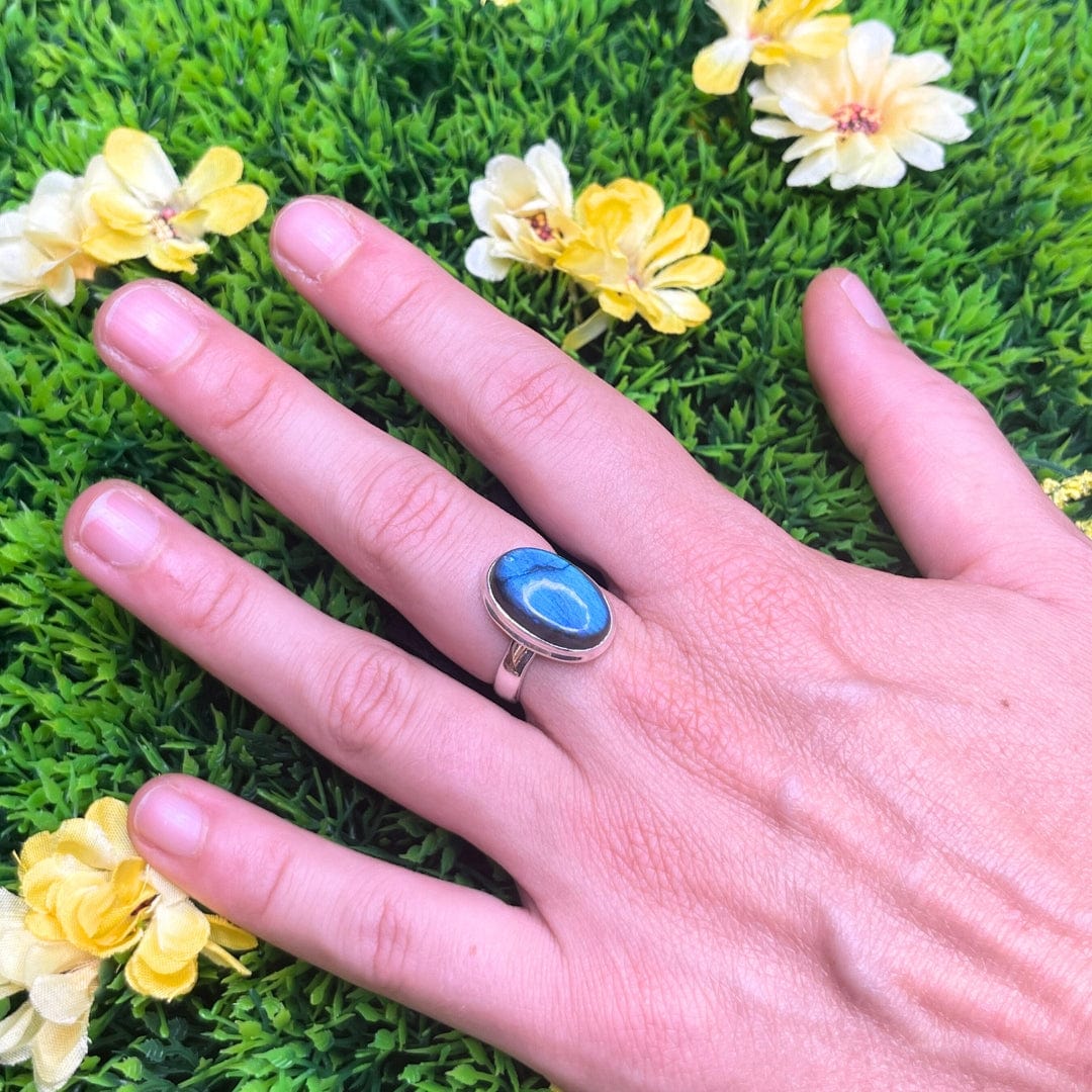 Bague Argent Labradorite Bluefire #4