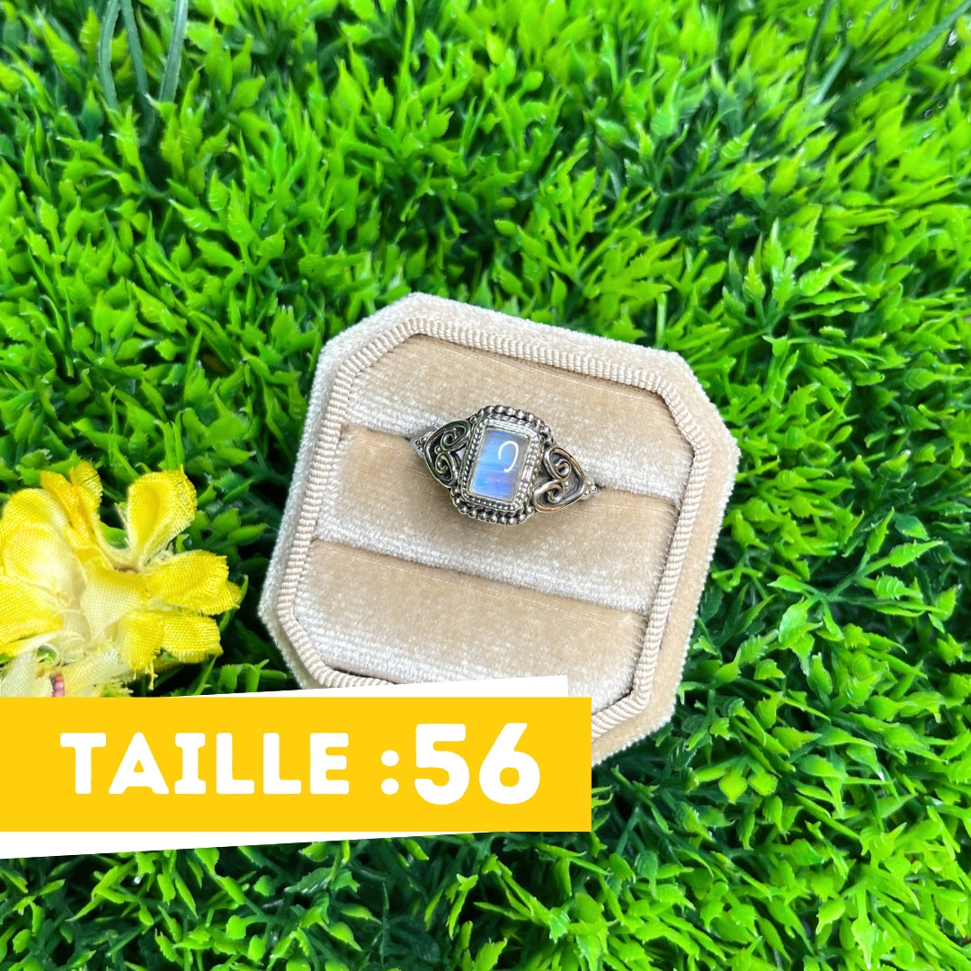 Bague Pierre de Lune Blue Fire #134