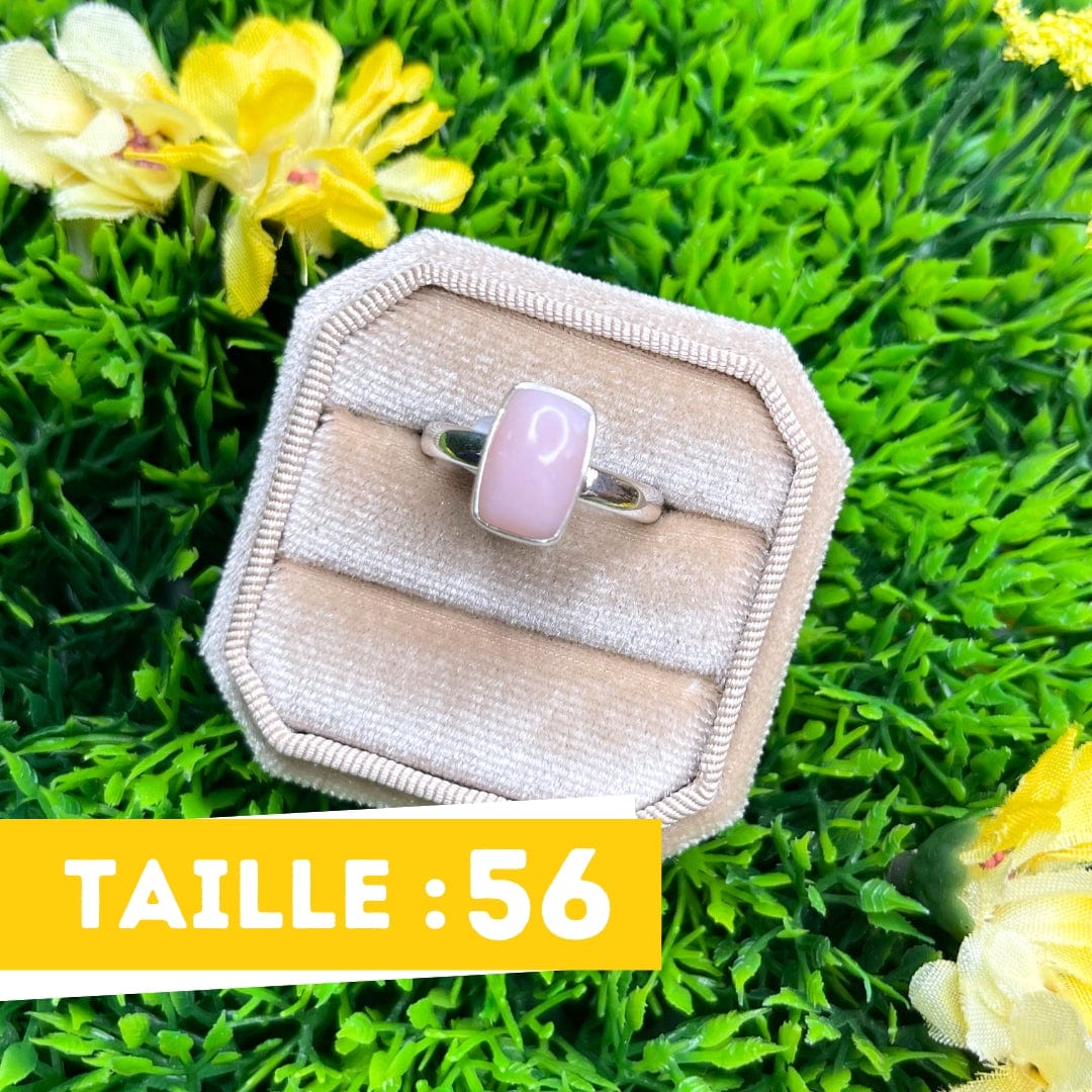 Bague Argent Opale Rose #54