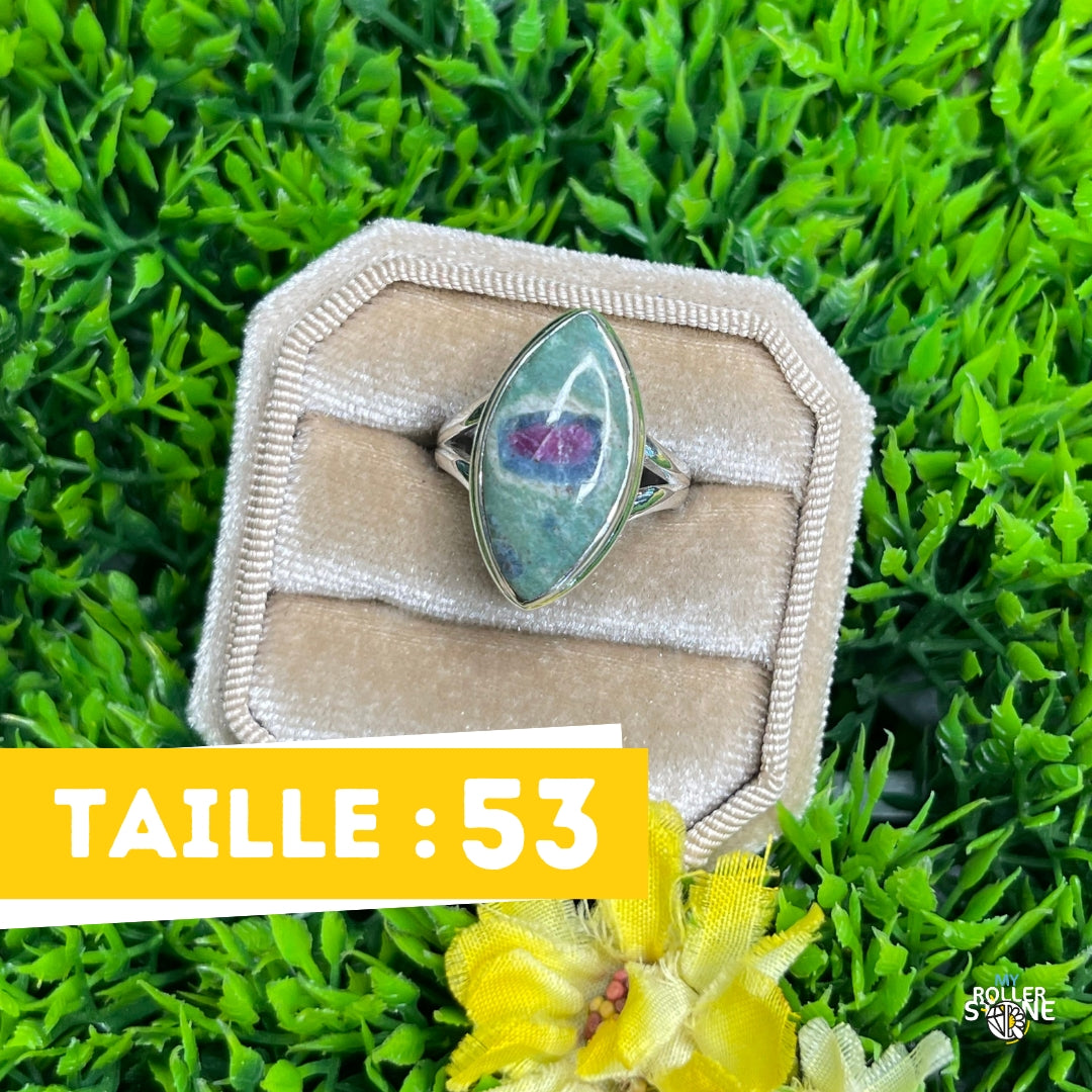 Bague Argent Rubis Fuchsite #22