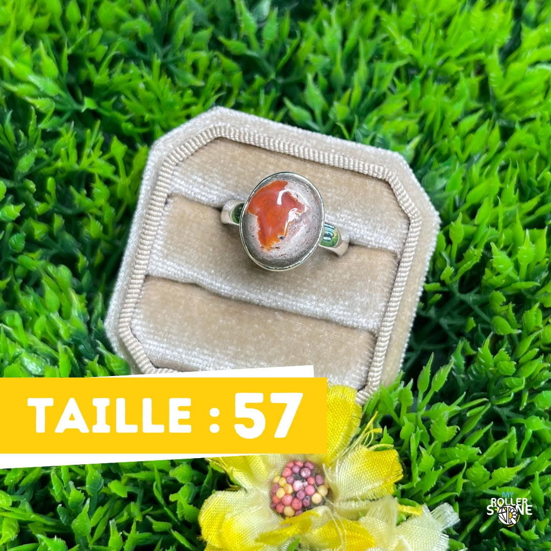 Bague Argent Opale de Feu #8