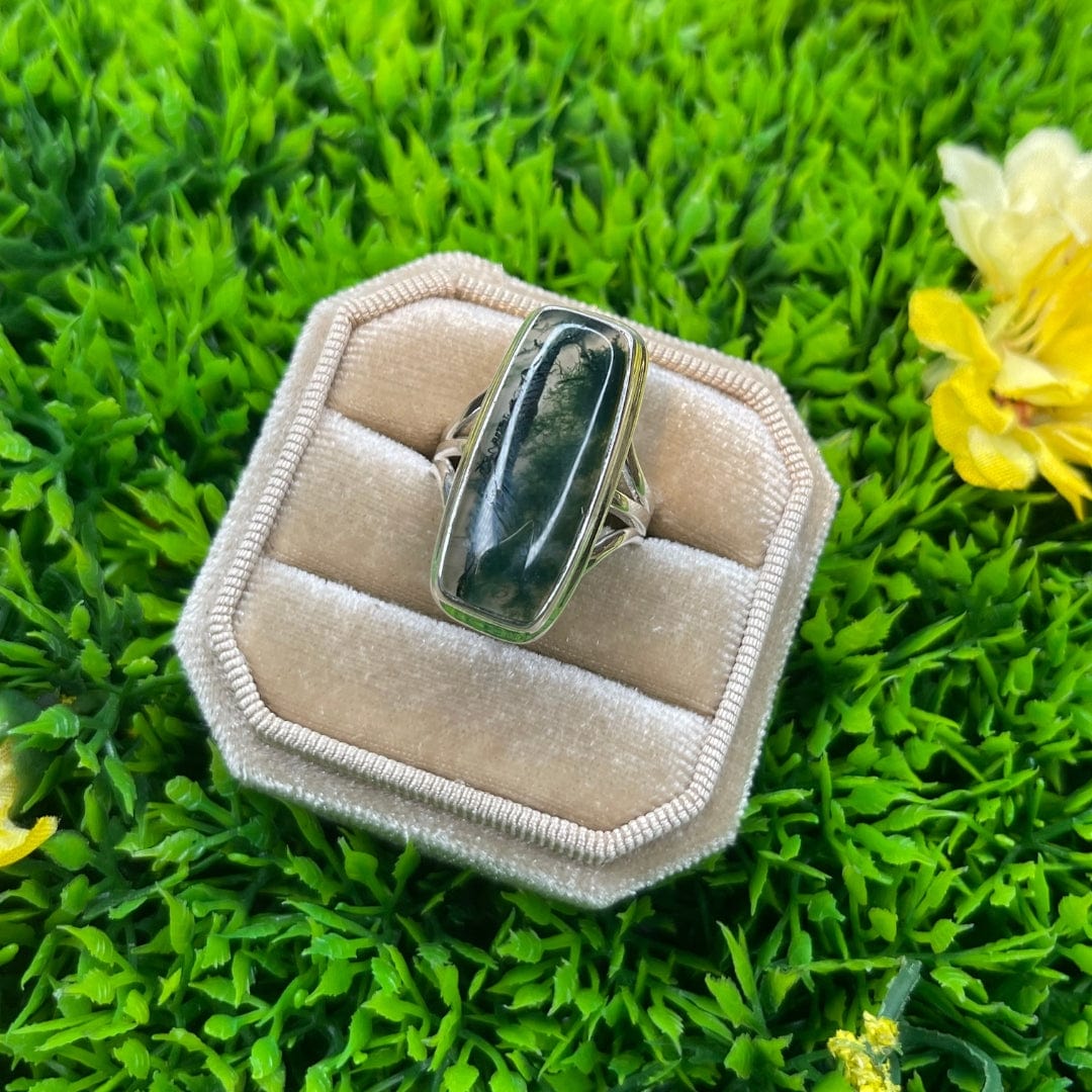 Bague Argent Agate Mousse #3