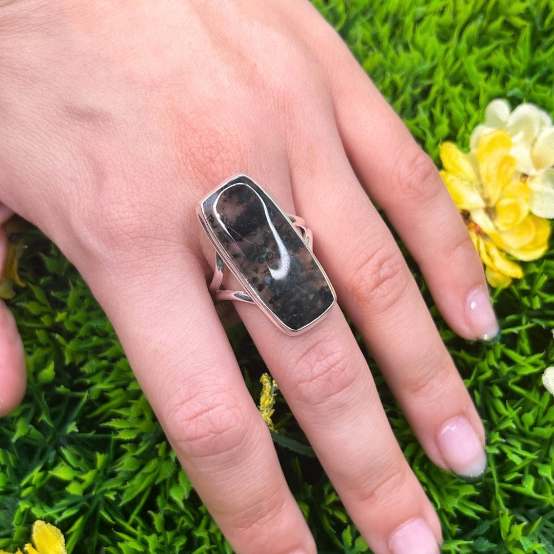 Bague Argent Agate Mousse #20