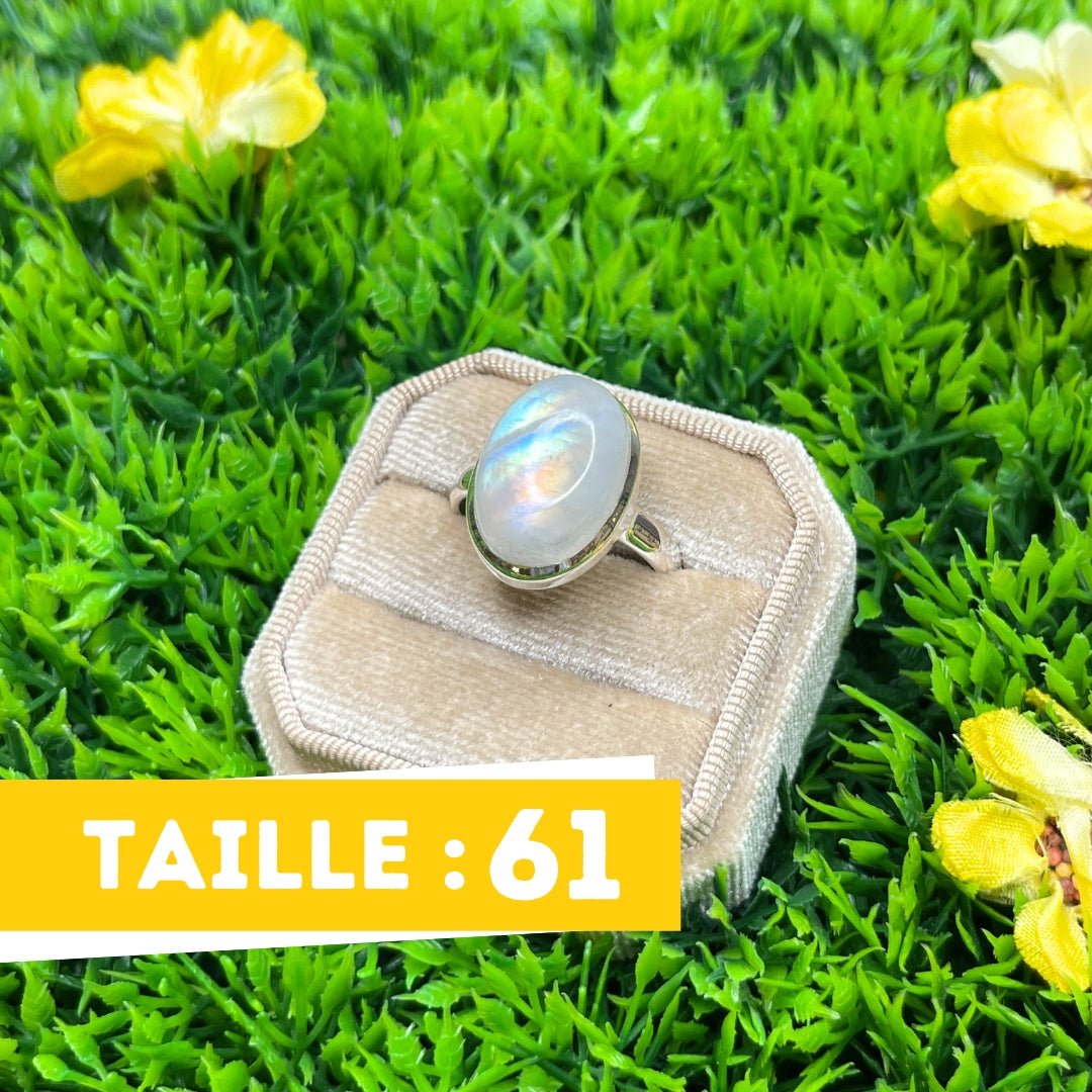 Bague Pierre de Lune Blue Fire #59