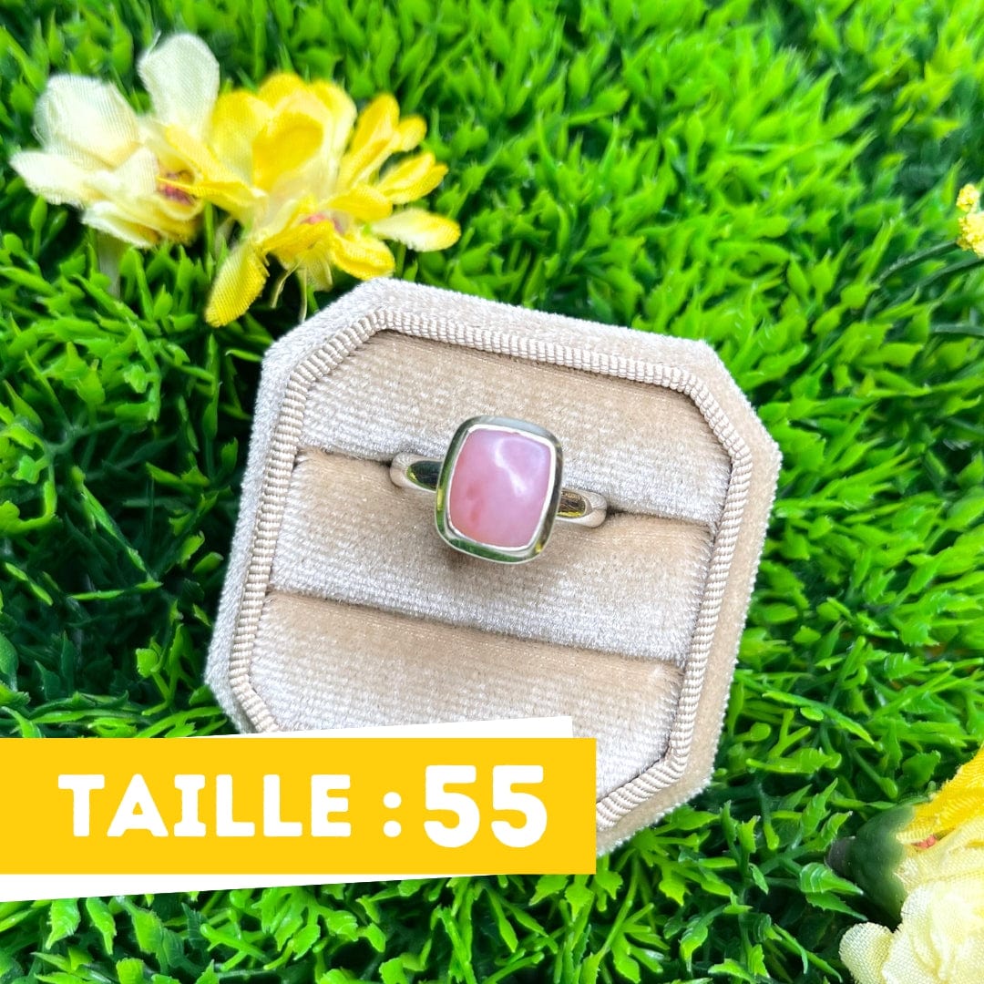 Bague Argent Opale Rose #52