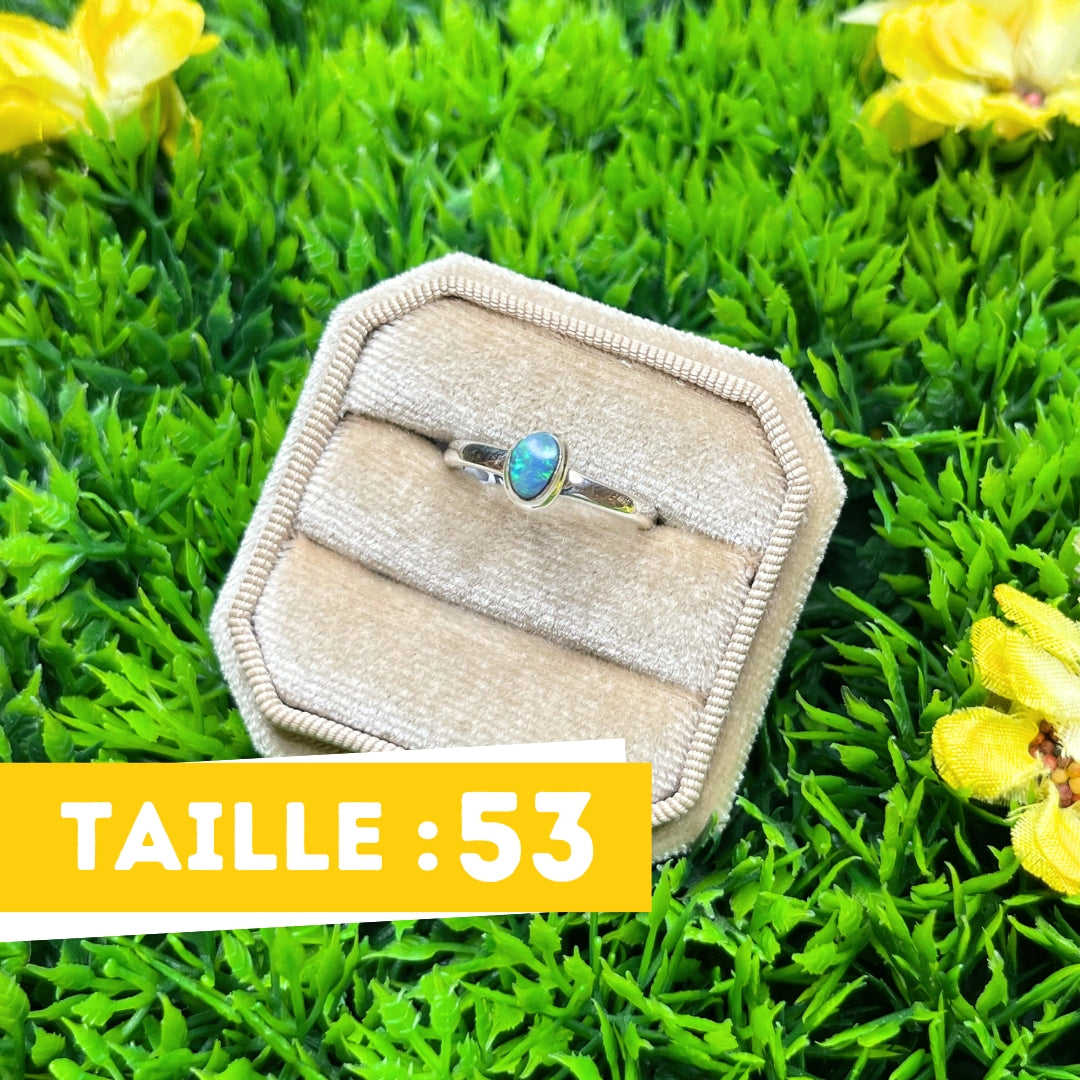 Bague Argent Opale Australienne #11