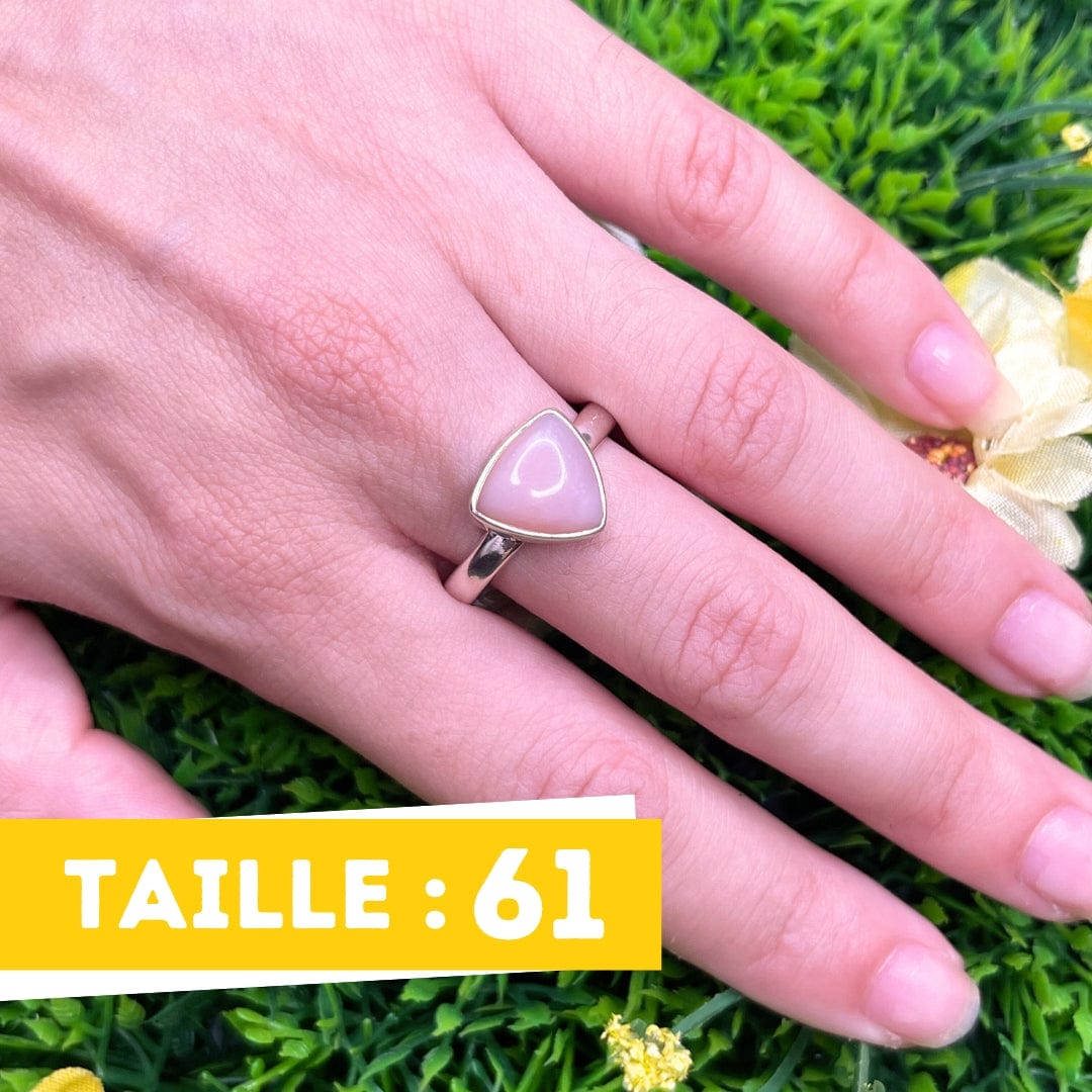 Bague Argent Opale Rose #14