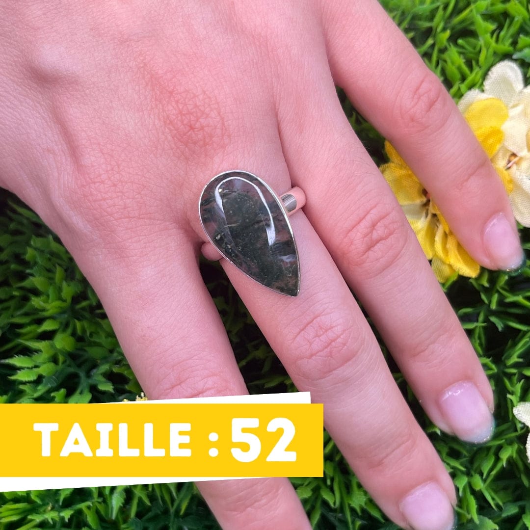 Bague Argent Agate Mousse #30