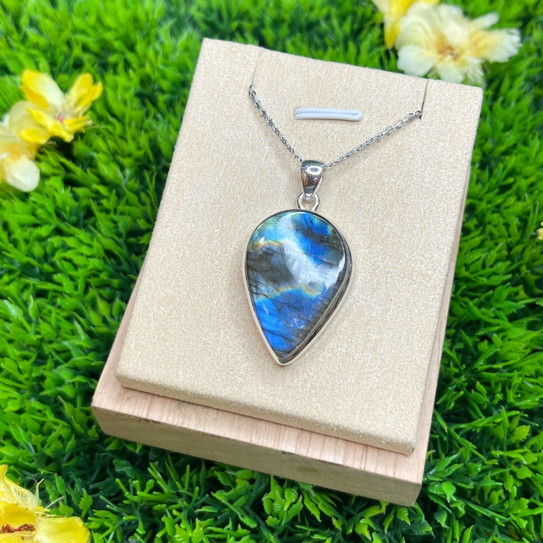 Pendentif Labradorite Blue Fire #10