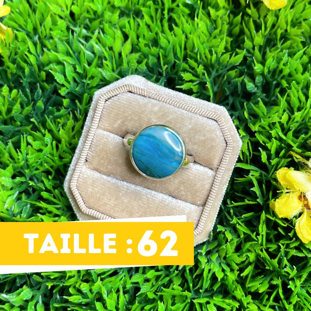 Bague Opale Bleue du Pérou #11