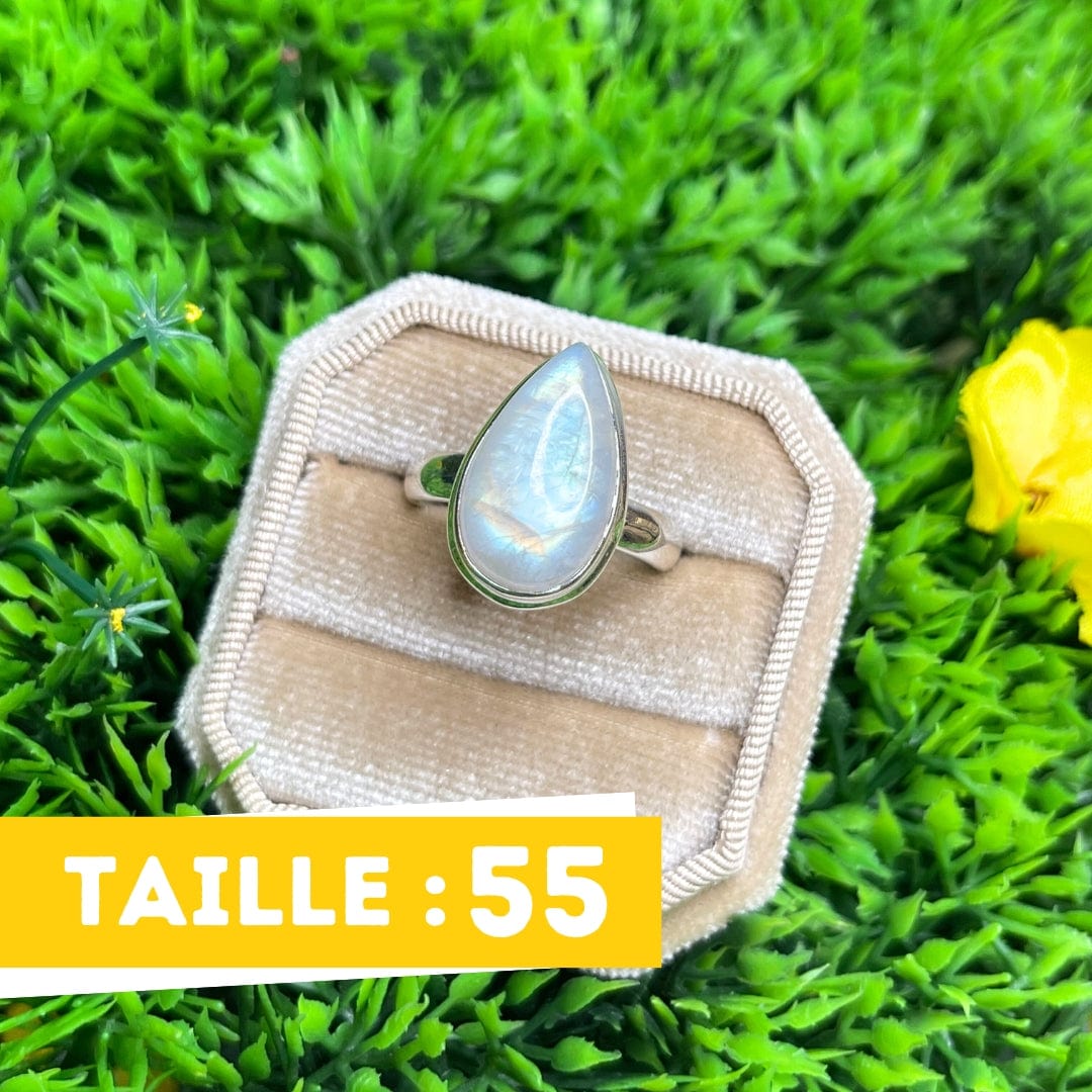 Bague Pierre de Lune Blue Fire #33