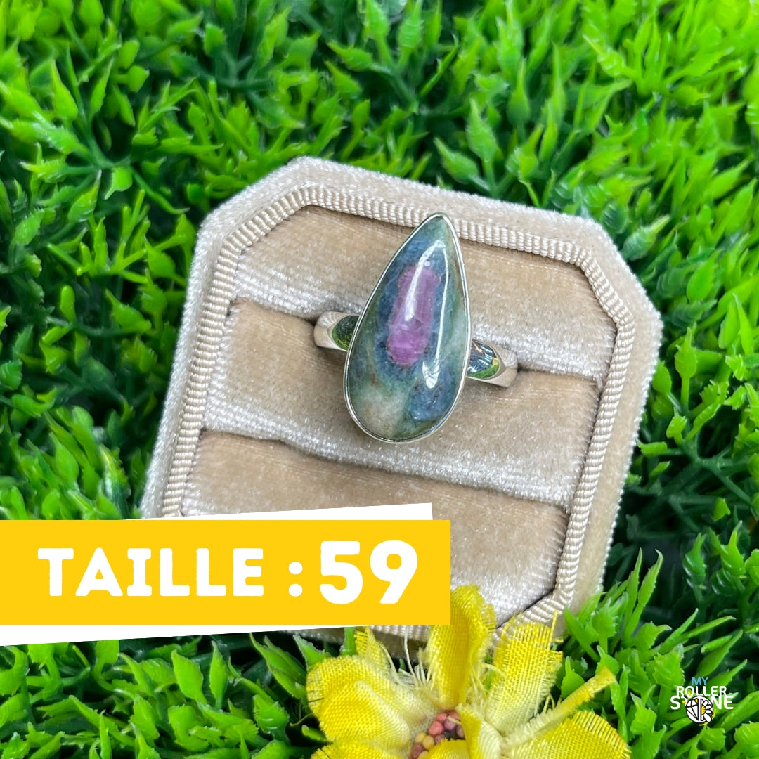 Bague Argent Rubis Fuchsite #16