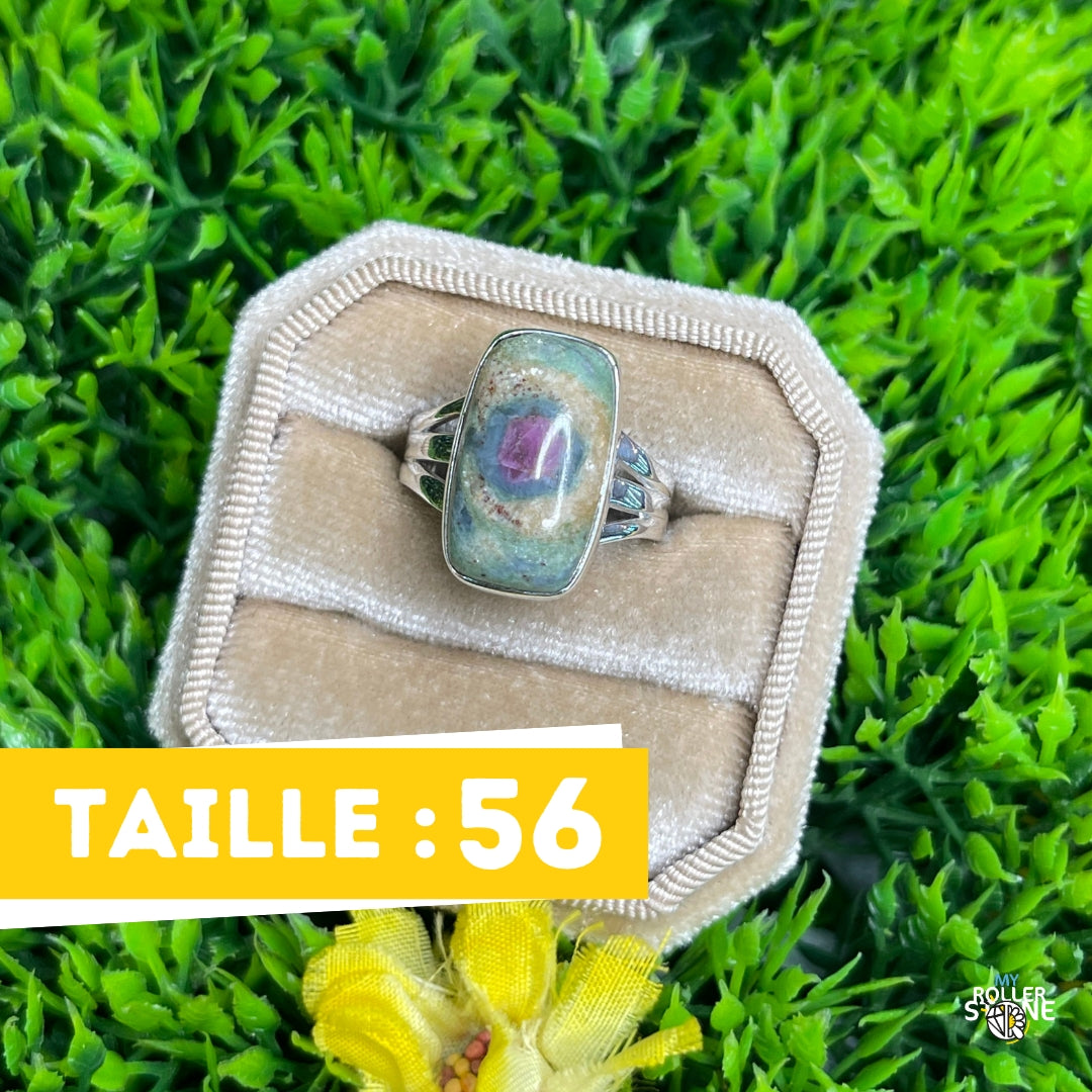 Bague Argent Rubis Fuchsite #21