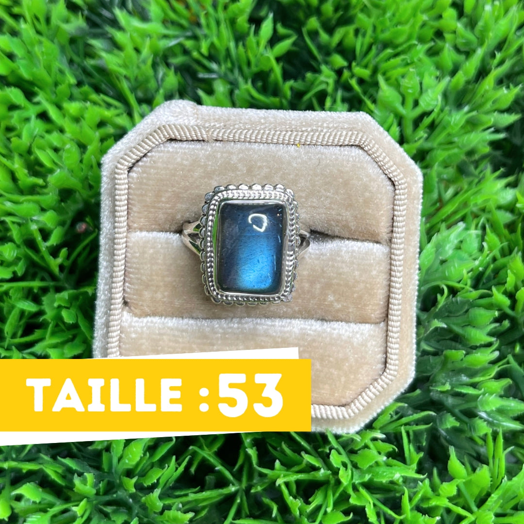 Bague Argent 925 Labradorite Bluefire #51