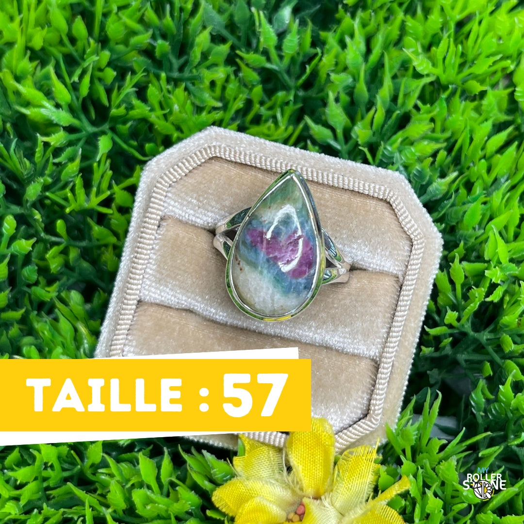 Bague Argent Rubis Fuchsite #23