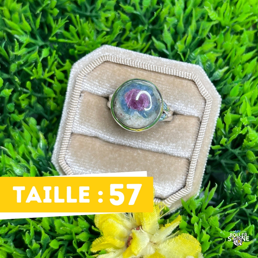 Bague Argent Rubis Fuchsite #13