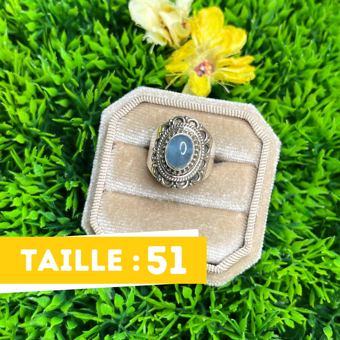 Bague Argent Aigue Marine #68