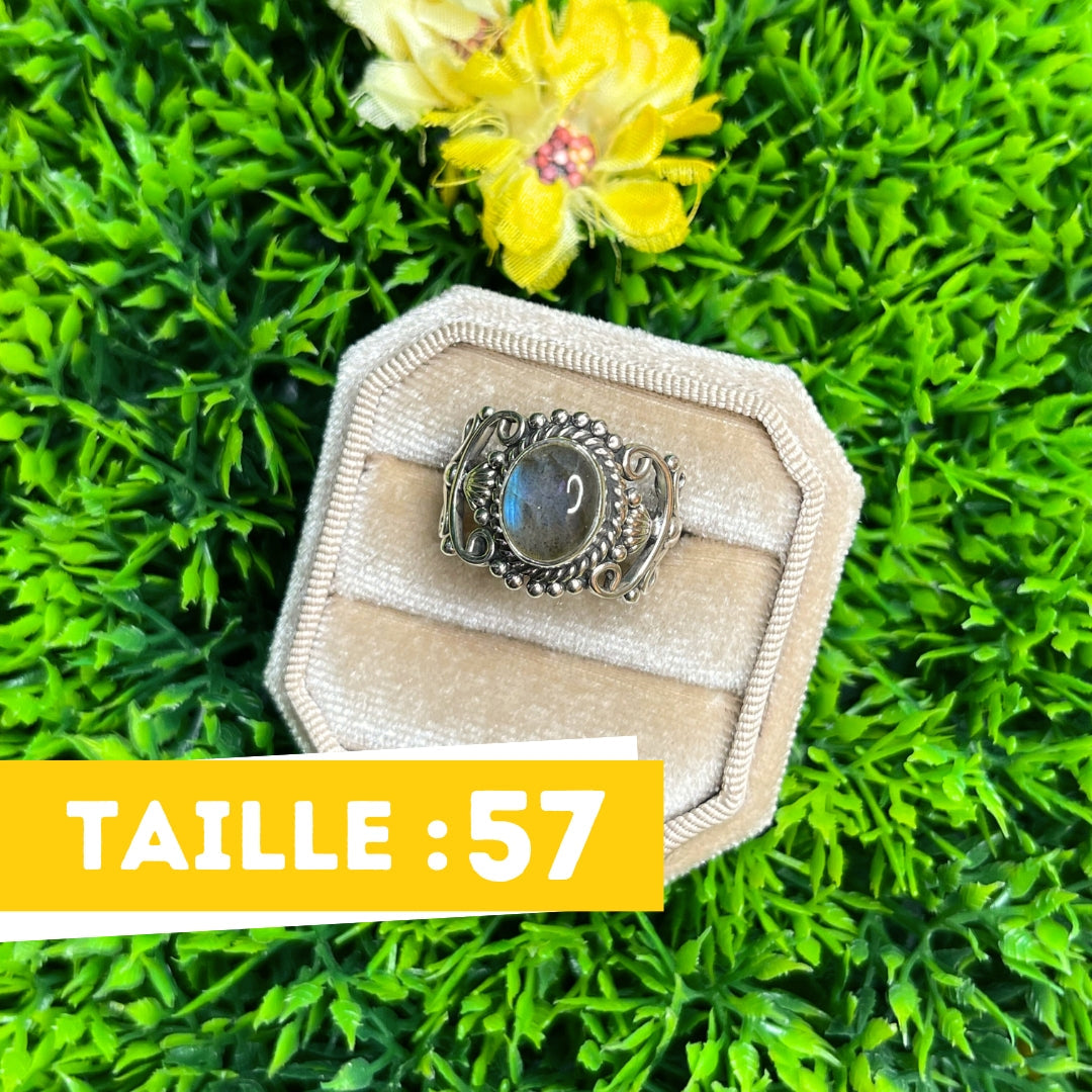 Bague Argent Labradorite Bluefire #88