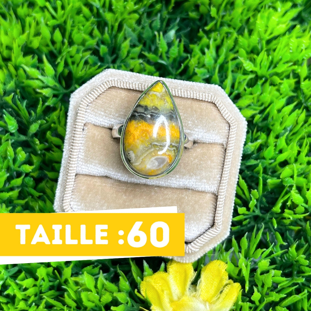 Bague Argent Jaspe Bumblebee #4