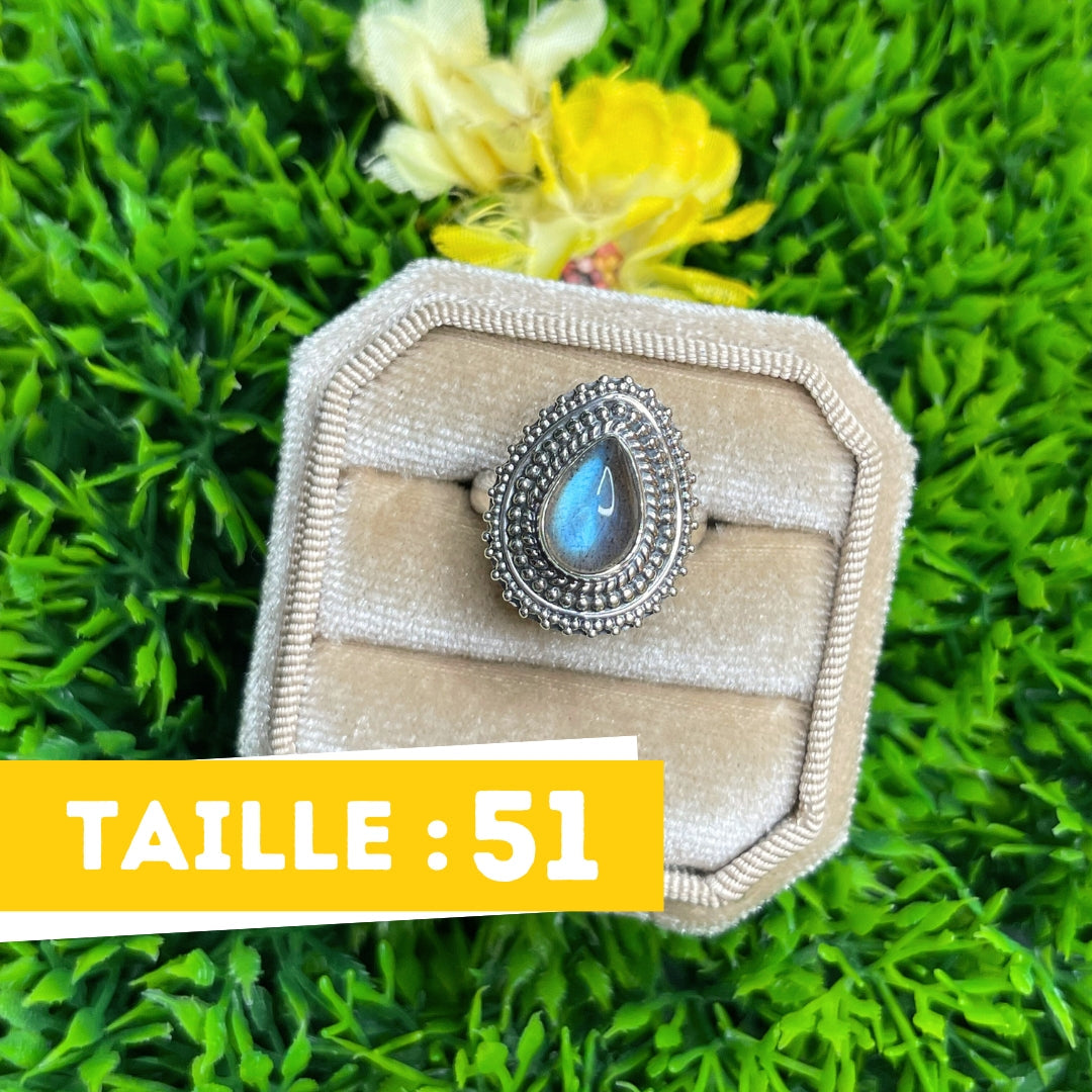 Bague Argent 925 Labradorite Bluefire #112