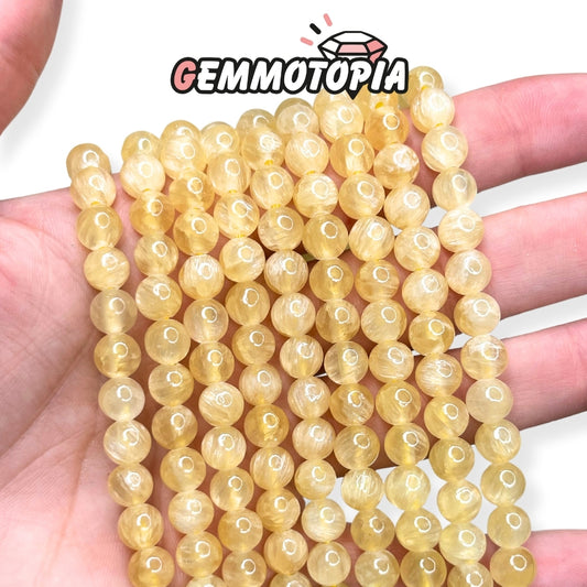 Perle Calcite Jaune 5A 6 MM